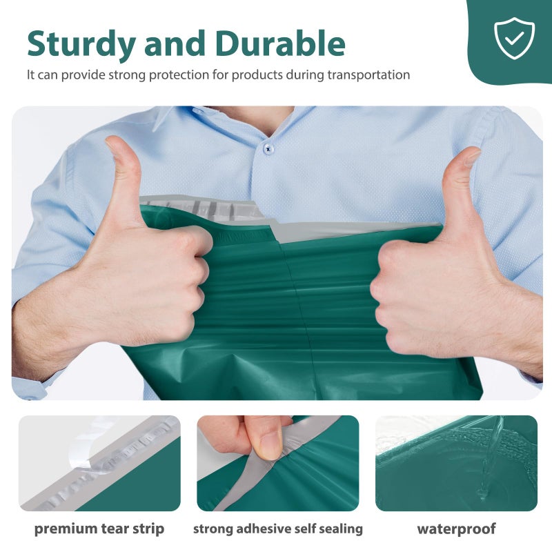 Fuxury Poly Mailers 14.5x19 Inch 50 Pcs  Waterproof Shipping Bags for Clothing  Strong Adhensive Shipping Envelopes for Small Business  Self Seal Mailers Poly Bags Mailing Envelopes Forest Green - Image 4